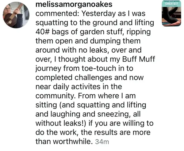 Member comment on Instagram